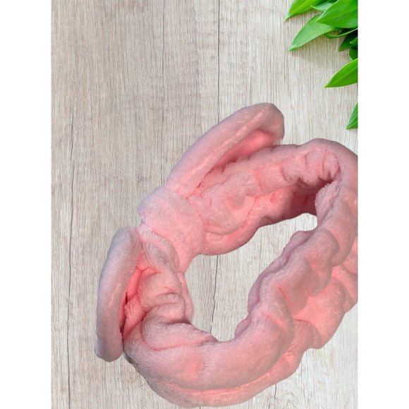 Pink Terrycloth Elastic Headband Embroidered 100% Pure NEW - Picture 3 of 4